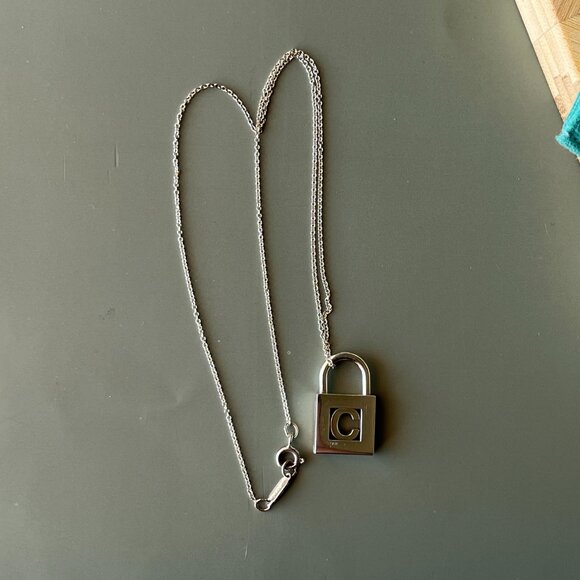 Vintage Tiffany & Co C Padlock Charm w/ Chain - Picture 6 of 13